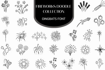 Creative Firework Doodle Font for Festive Designs