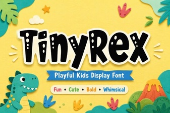 Tiny Rex Font - Playful Dinosaur Display Typeface